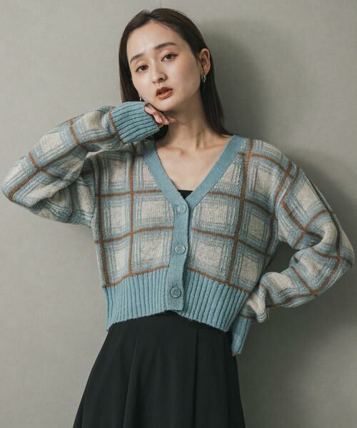 SENSE OF PLACE by URBAN RESEARCH / センスオブプレイス バイ アーバンリサーチ カーディガン・ボレロ | モヘアチェッククロップドカーディガン | 詳細7