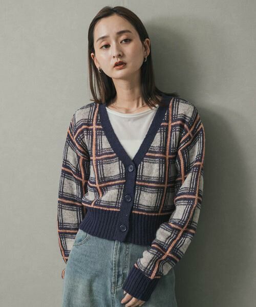 SENSE OF PLACE by URBAN RESEARCH / センスオブプレイス バイ アーバンリサーチ カーディガン・ボレロ | モヘアチェッククロップドカーディガン | 詳細18