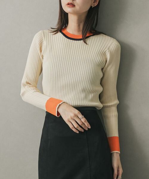 SENSE OF PLACE by URBAN RESEARCH / センスオブプレイス バイ アーバンリサーチ ニット・セーター | 『WEB限定』バイカラーコンパクトセーター（アイボリー）