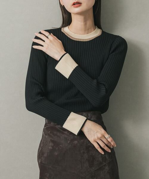 SENSE OF PLACE by URBAN RESEARCH / センスオブプレイス バイ アーバンリサーチ ニット・セーター | 『WEB限定』バイカラーコンパクトセーター（ブラック）