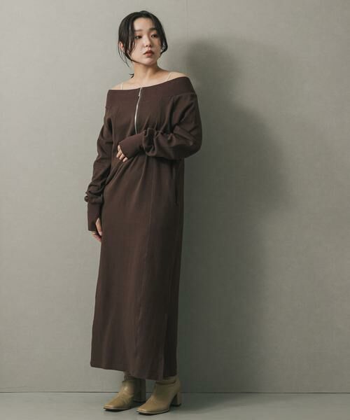 SENSE OF PLACE by URBAN RESEARCH / センスオブプレイス バイ アーバンリサーチ ワンピース | オフショルハーフジップワンピース | 詳細3