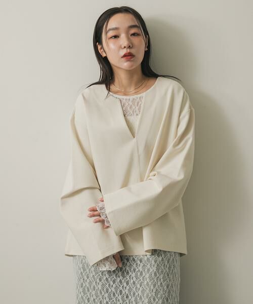 SENSE OF PLACE by URBAN RESEARCH / センスオブプレイス バイ アーバンリサーチ ワンピース | バックオープンレイヤードレースワンピース | 詳細1