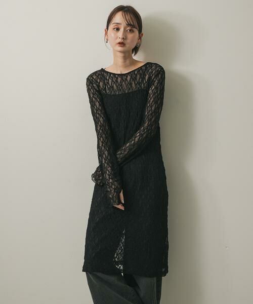 SENSE OF PLACE by URBAN RESEARCH / センスオブプレイス バイ アーバンリサーチ ワンピース | バックオープンレイヤードレースワンピース | 詳細10