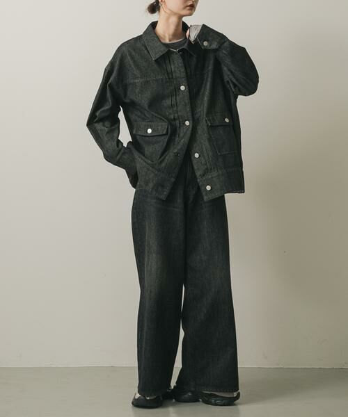 SENSE OF PLACE by URBAN RESEARCH / センスオブプレイス バイ アーバンリサーチ Gジャン・デニムジャケット | ルーズデニムジャケット（ブラック）