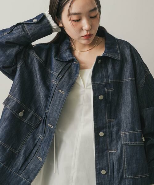 SENSE OF PLACE by URBAN RESEARCH / センスオブプレイス バイ アーバンリサーチ Gジャン・デニムジャケット | ルーズデニムジャケット（ワンウォッシュ）