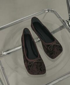 SENSE OF PLACE by URBAN RESEARCH / センスオブプレイス バイ アーバンリサーチ バレエシューズ | ベロアスクエアフラットシューズ