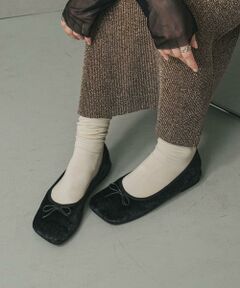 SENSE OF PLACE by URBAN RESEARCH / センスオブプレイス バイ アーバンリサーチ バレエシューズ | ベロアスクエアフラットシューズ