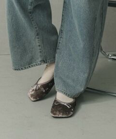 SENSE OF PLACE by URBAN RESEARCH / センスオブプレイス バイ アーバンリサーチ バレエシューズ | ベロアスクエアフラットシューズ