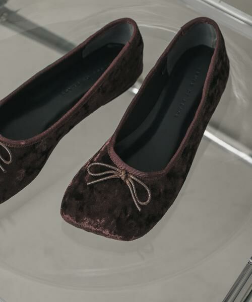SENSE OF PLACE by URBAN RESEARCH / センスオブプレイス バイ アーバンリサーチ バレエシューズ | ベロアスクエアフラットシューズ | 詳細1