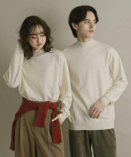 『一部WEB限定カラー』『洗濯可/毛玉防止』ストレッチモックネックニット