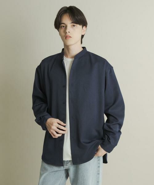 SENSE OF PLACE by URBAN RESEARCH / センスオブプレイス バイ アーバンリサーチ シャツ・ブラウス | ウールライクバンドカラールーズシャツ | 詳細1