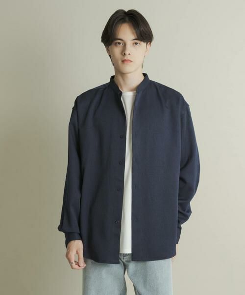 SENSE OF PLACE by URBAN RESEARCH / センスオブプレイス バイ アーバンリサーチ シャツ・ブラウス | ウールライクバンドカラールーズシャツ | 詳細2