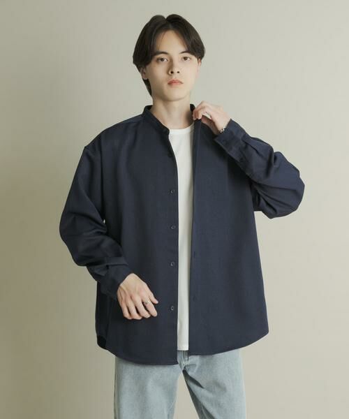 SENSE OF PLACE by URBAN RESEARCH / センスオブプレイス バイ アーバンリサーチ シャツ・ブラウス | ウールライクバンドカラールーズシャツ | 詳細3