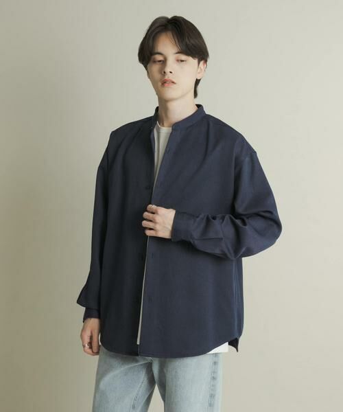 SENSE OF PLACE by URBAN RESEARCH / センスオブプレイス バイ アーバンリサーチ シャツ・ブラウス | ウールライクバンドカラールーズシャツ | 詳細5