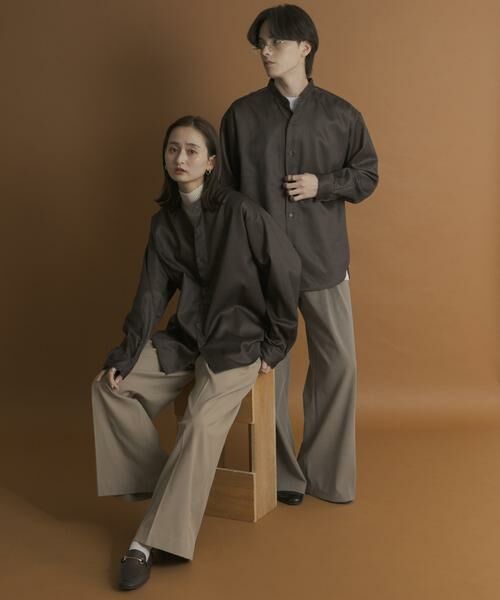 SENSE OF PLACE by URBAN RESEARCH / センスオブプレイス バイ アーバンリサーチ シャツ・ブラウス | ウールライクバンドカラールーズシャツ | 詳細30