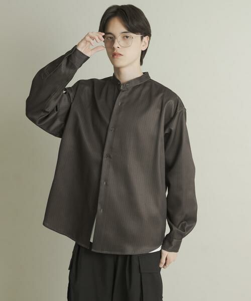 SENSE OF PLACE by URBAN RESEARCH / センスオブプレイス バイ アーバンリサーチ シャツ・ブラウス | ウールライクバンドカラールーズシャツ(ベージュ系その他)