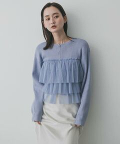 SENSE OF PLACE by URBAN RESEARCH / センスオブプレイス バイ アーバンリサーチ ニット・セーター | ダブルジップフリルニットカーディガン