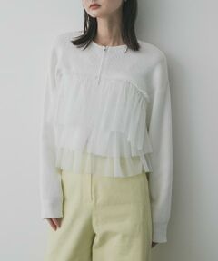 SENSE OF PLACE by URBAN RESEARCH / センスオブプレイス バイ アーバンリサーチ ニット・セーター | ダブルジップフリルニットカーディガン