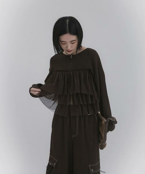 SENSE OF PLACE by URBAN RESEARCH / センスオブプレイス バイ アーバンリサーチ ニット・セーター | ダブルジップフリルニットカーディガン | 詳細3