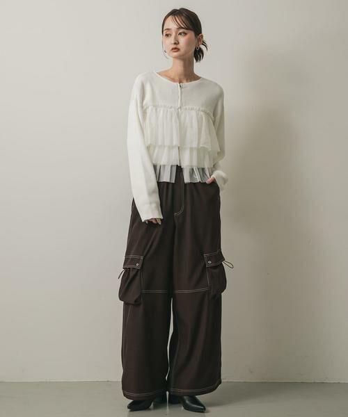 SENSE OF PLACE by URBAN RESEARCH / センスオブプレイス バイ アーバンリサーチ ニット・セーター | ダブルジップフリルニットカーディガン | 詳細21