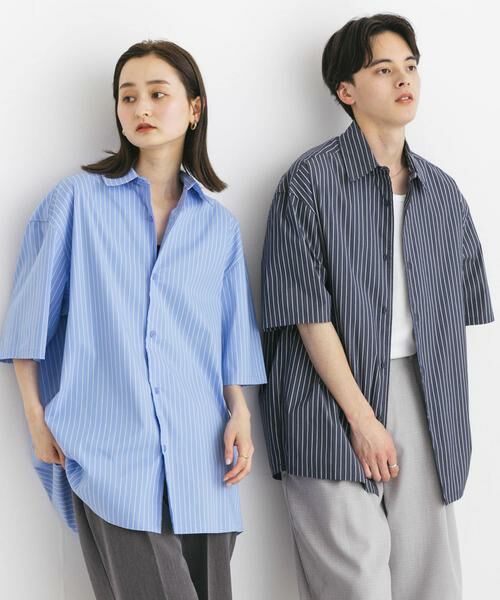 SENSE OF PLACE by URBAN RESEARCH / センスオブプレイス バイ アーバンリサーチ シャツ・ブラウス | 『ユニセックス』ストライプレギュラーカラールーズショートスリーブシャツ | 詳細4