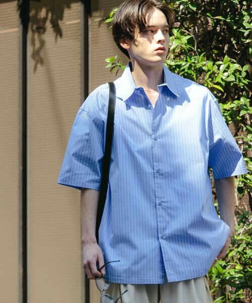 SENSE OF PLACE by URBAN RESEARCH / センスオブプレイス バイ アーバンリサーチ シャツ・ブラウス | 『ユニセックス』ストライプレギュラーカラールーズショートスリーブシャツ | 詳細7