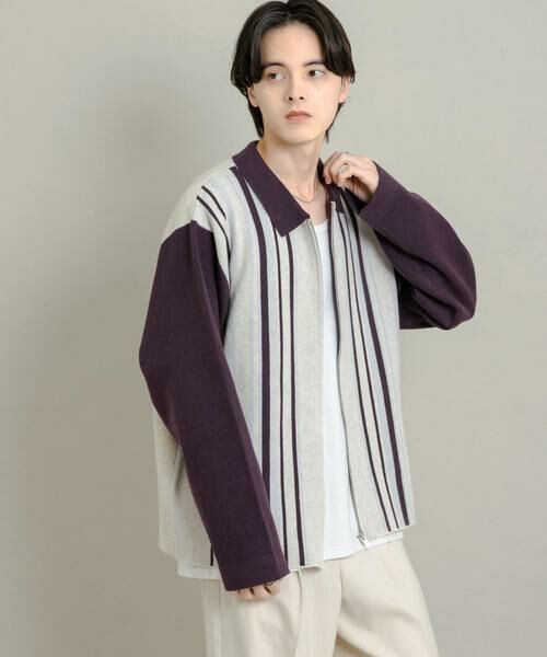 SENSE OF PLACE by URBAN RESEARCH / センスオブプレイス バイ アーバンリサーチ ニット・セーター | ストライプZIPニットシャツ | 詳細5
