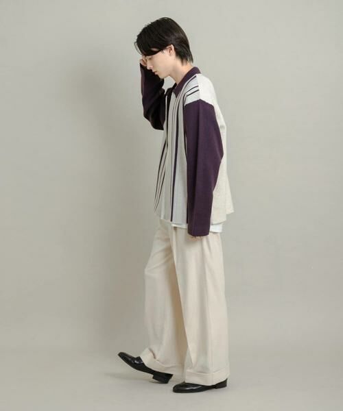 SENSE OF PLACE by URBAN RESEARCH / センスオブプレイス バイ アーバンリサーチ ニット・セーター | ストライプZIPニットシャツ | 詳細7