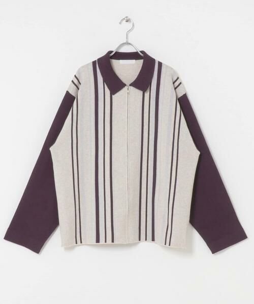 SENSE OF PLACE by URBAN RESEARCH / センスオブプレイス バイ アーバンリサーチ ニット・セーター | ストライプZIPニットシャツ | 詳細8