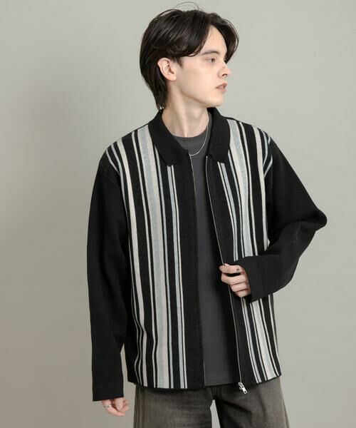 SENSE OF PLACE by URBAN RESEARCH / センスオブプレイス バイ アーバンリサーチ ニット・セーター | ストライプZIPニットシャツ | 詳細10