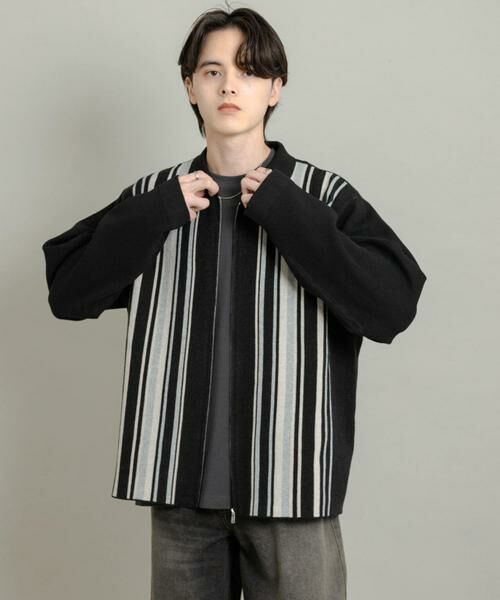 SENSE OF PLACE by URBAN RESEARCH / センスオブプレイス バイ アーバンリサーチ ニット・セーター | ストライプZIPニットシャツ | 詳細11