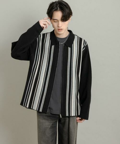 SENSE OF PLACE by URBAN RESEARCH / センスオブプレイス バイ アーバンリサーチ ニット・セーター | ストライプZIPニットシャツ | 詳細13