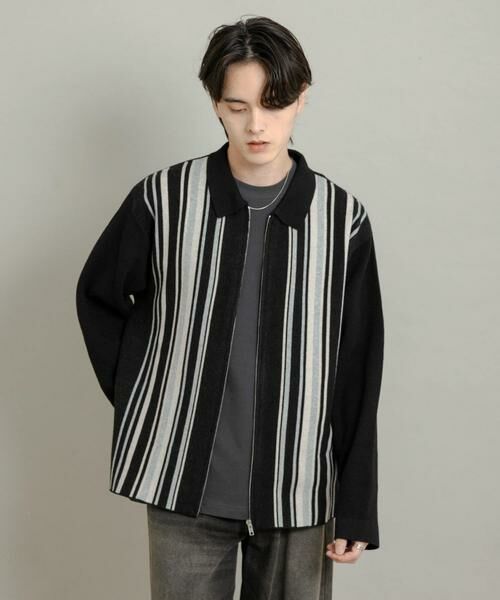 SENSE OF PLACE by URBAN RESEARCH / センスオブプレイス バイ アーバンリサーチ ニット・セーター | ストライプZIPニットシャツ | 詳細14