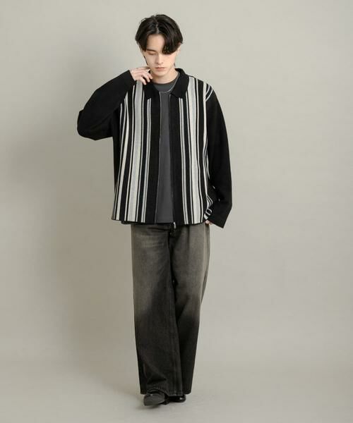 SENSE OF PLACE by URBAN RESEARCH / センスオブプレイス バイ アーバンリサーチ ニット・セーター | ストライプZIPニットシャツ | 詳細15