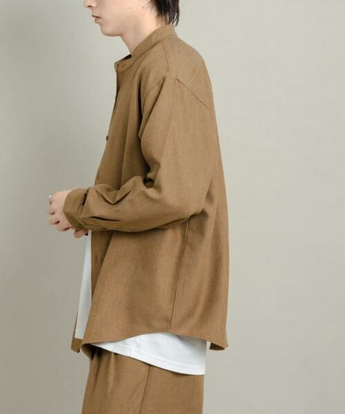 SENSE OF PLACE by URBAN RESEARCH / センスオブプレイス バイ アーバンリサーチ シャツ・ブラウス | ウールタッチストライプバンドカラーシャツ | 詳細1