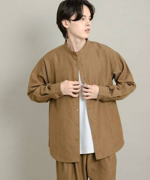 SENSE OF PLACE by URBAN RESEARCH / センスオブプレイス バイ アーバンリサーチ シャツ・ブラウス | ウールタッチストライプバンドカラーシャツ | 詳細3