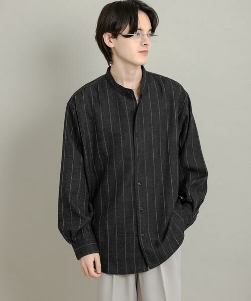 SENSE OF PLACE by URBAN RESEARCH / センスオブプレイス バイ アーバンリサーチ シャツ・ブラウス | ウールタッチストライプバンドカラーシャツ | 詳細11