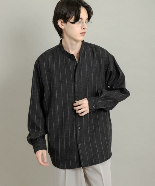 SENSE OF PLACE by URBAN RESEARCH / センスオブプレイス バイ アーバンリサーチ シャツ・ブラウス | ウールタッチストライプバンドカラーシャツ | 詳細12