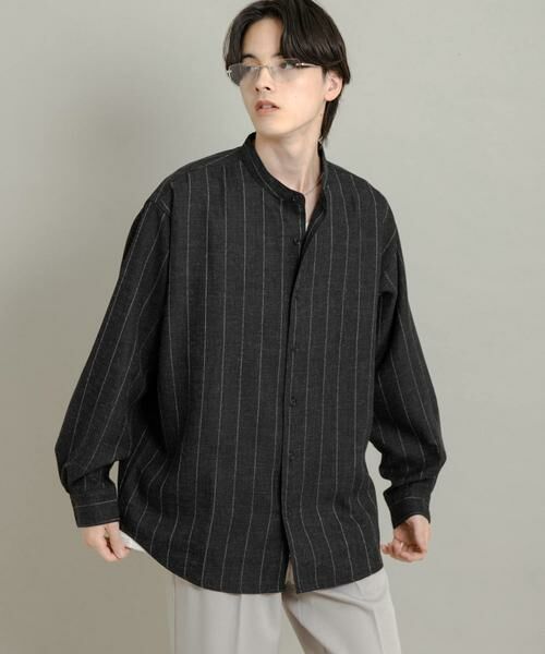 SENSE OF PLACE by URBAN RESEARCH / センスオブプレイス バイ アーバンリサーチ シャツ・ブラウス | ウールタッチストライプバンドカラーシャツ | 詳細14