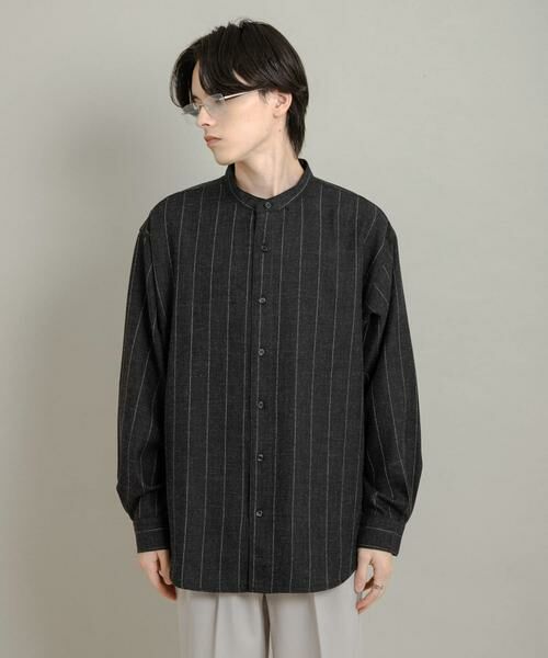 SENSE OF PLACE by URBAN RESEARCH / センスオブプレイス バイ アーバンリサーチ シャツ・ブラウス | ウールタッチストライプバンドカラーシャツ | 詳細18