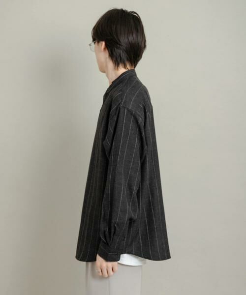 SENSE OF PLACE by URBAN RESEARCH / センスオブプレイス バイ アーバンリサーチ シャツ・ブラウス | ウールタッチストライプバンドカラーシャツ | 詳細19