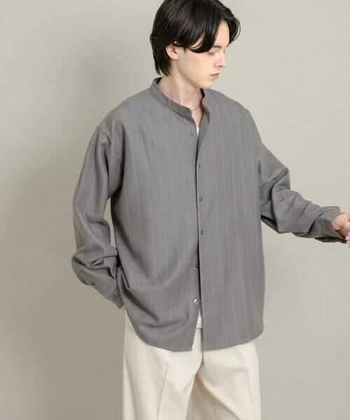 SENSE OF PLACE by URBAN RESEARCH / センスオブプレイス バイ アーバンリサーチ シャツ・ブラウス | ウールタッチストライプバンドカラーシャツ | 詳細23