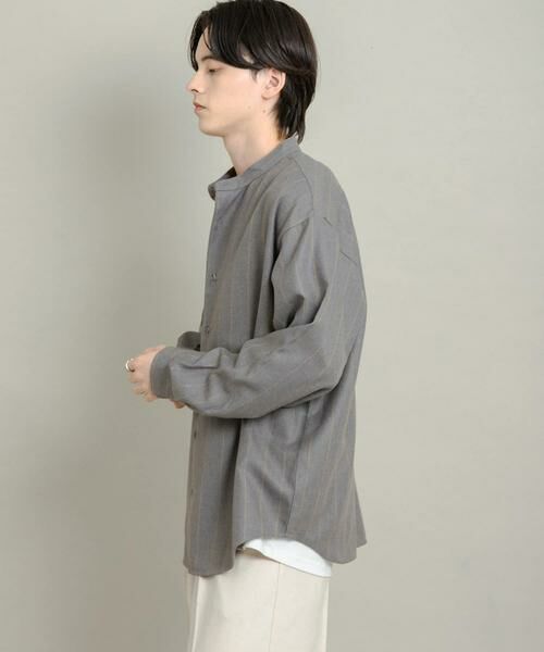 SENSE OF PLACE by URBAN RESEARCH / センスオブプレイス バイ アーバンリサーチ シャツ・ブラウス | ウールタッチストライプバンドカラーシャツ | 詳細24