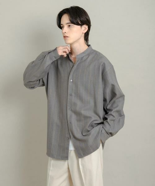 SENSE OF PLACE by URBAN RESEARCH / センスオブプレイス バイ アーバンリサーチ シャツ・ブラウス | ウールタッチストライプバンドカラーシャツ | 詳細27