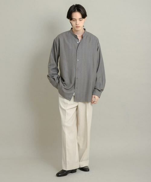 SENSE OF PLACE by URBAN RESEARCH / センスオブプレイス バイ アーバンリサーチ シャツ・ブラウス | ウールタッチストライプバンドカラーシャツ | 詳細28