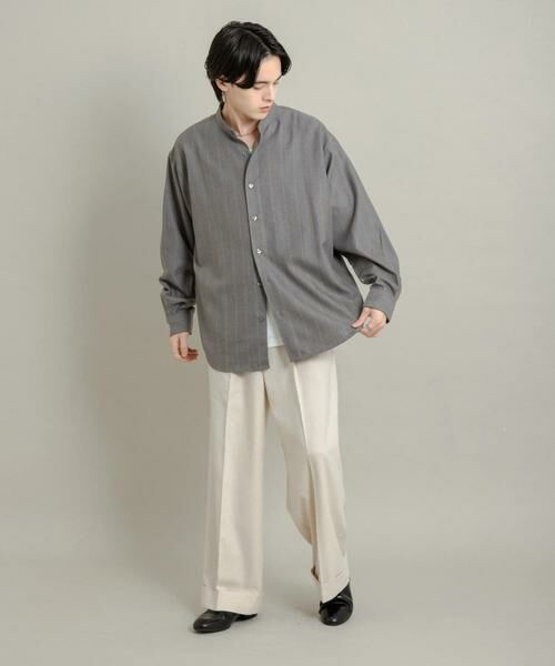 SENSE OF PLACE by URBAN RESEARCH / センスオブプレイス バイ アーバンリサーチ シャツ・ブラウス | ウールタッチストライプバンドカラーシャツ | 詳細29