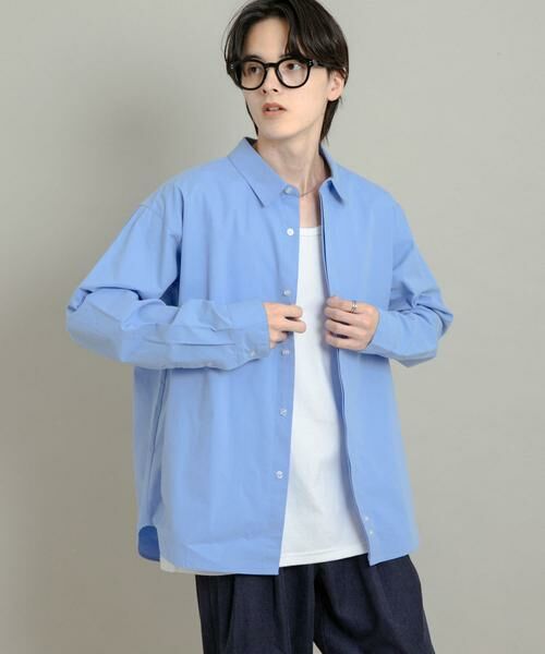 SENSE OF PLACE by URBAN RESEARCH/センスオブプレイス バイ アーバンリサーチ コンフォートピーチブロードシャツ ライトブルー M