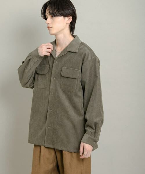 SENSE OF PLACE by URBAN RESEARCH / センスオブプレイス バイ アーバンリサーチ シャツ・ブラウス | ブロックコーデュロイオープンカラーシャツ | 詳細2