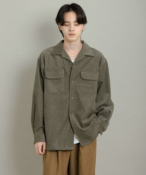 SENSE OF PLACE by URBAN RESEARCH / センスオブプレイス バイ アーバンリサーチ シャツ・ブラウス | ブロックコーデュロイオープンカラーシャツ | 詳細3