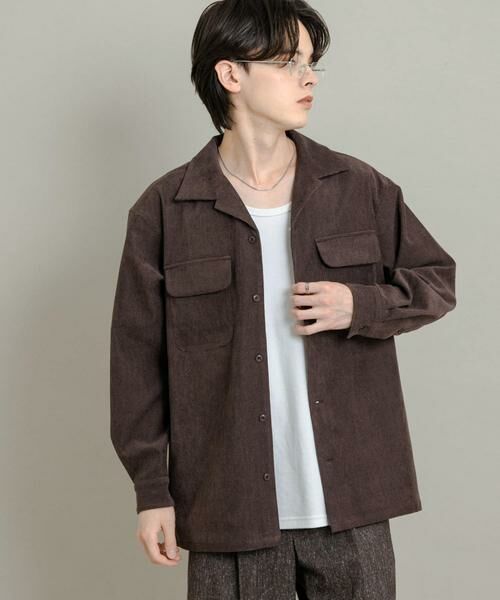 SENSE OF PLACE by URBAN RESEARCH / センスオブプレイス バイ アーバンリサーチ シャツ・ブラウス | ブロックコーデュロイオープンカラーシャツ | 詳細10